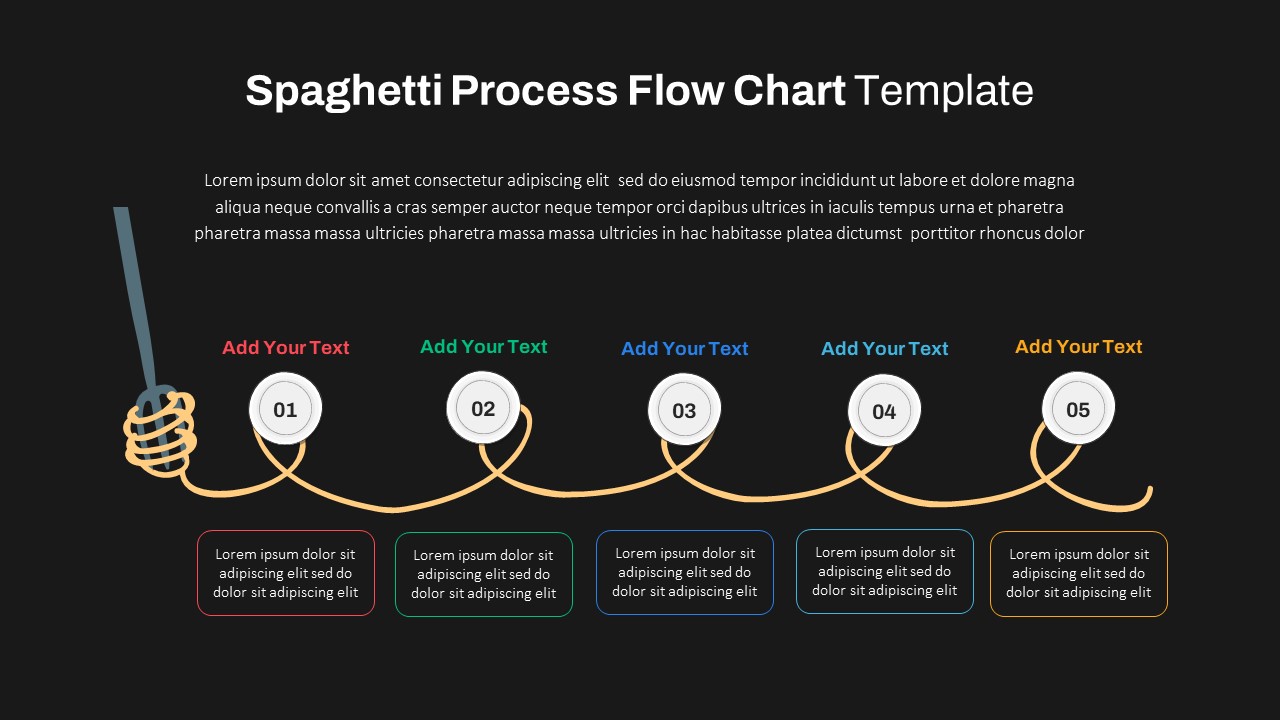 Dark Theme Basic Process Flow Chart Template