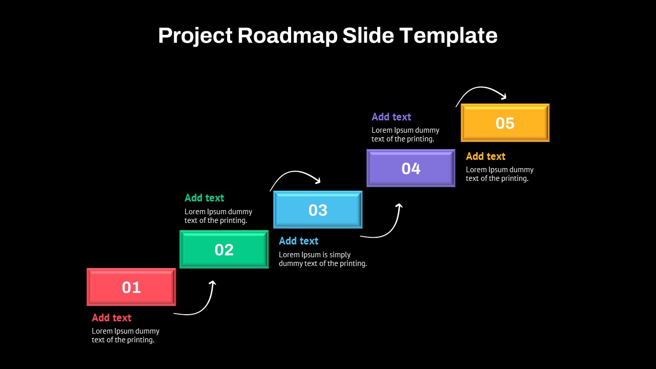 Dark Theme Project Roadmap Slide