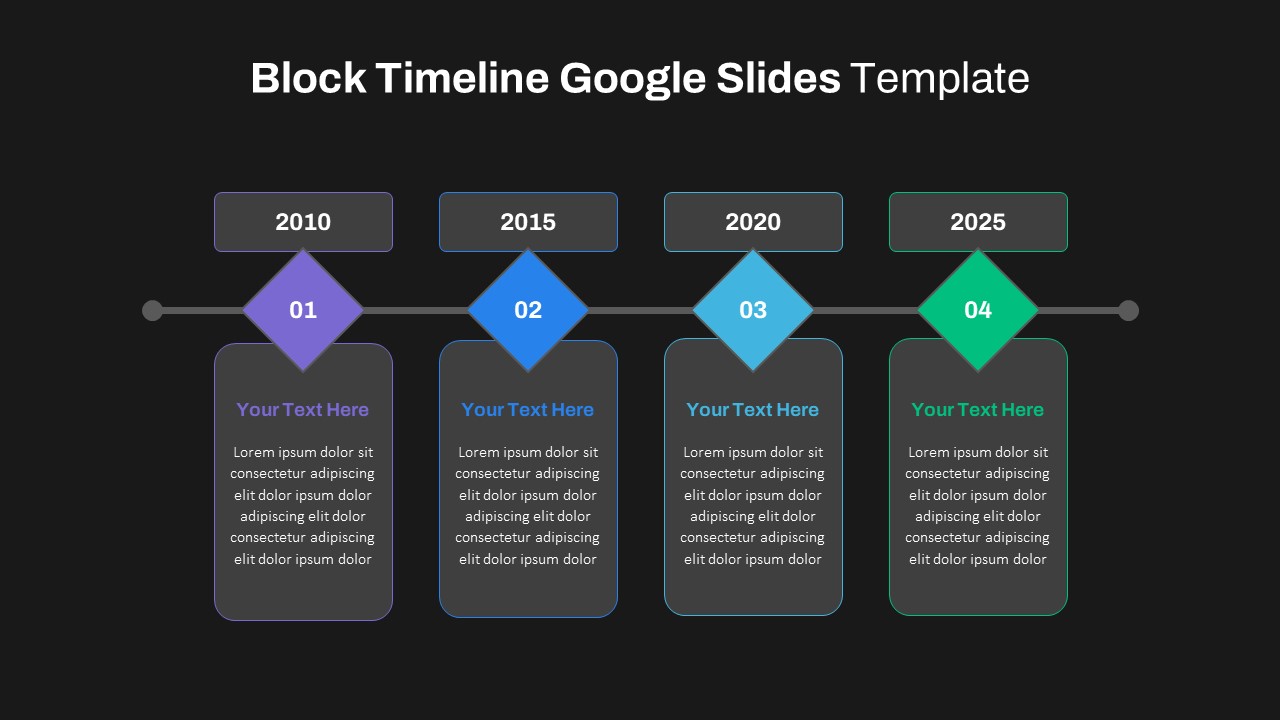 Dark Theme Timeline Slide Template