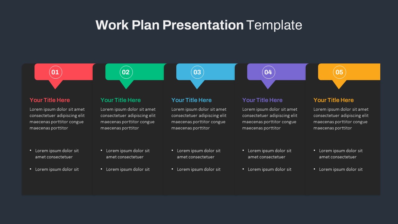 Dark Theme Work Plan Powerpoint Template