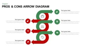 Pros and Cons PowerPoint Template Diagram with Arrow