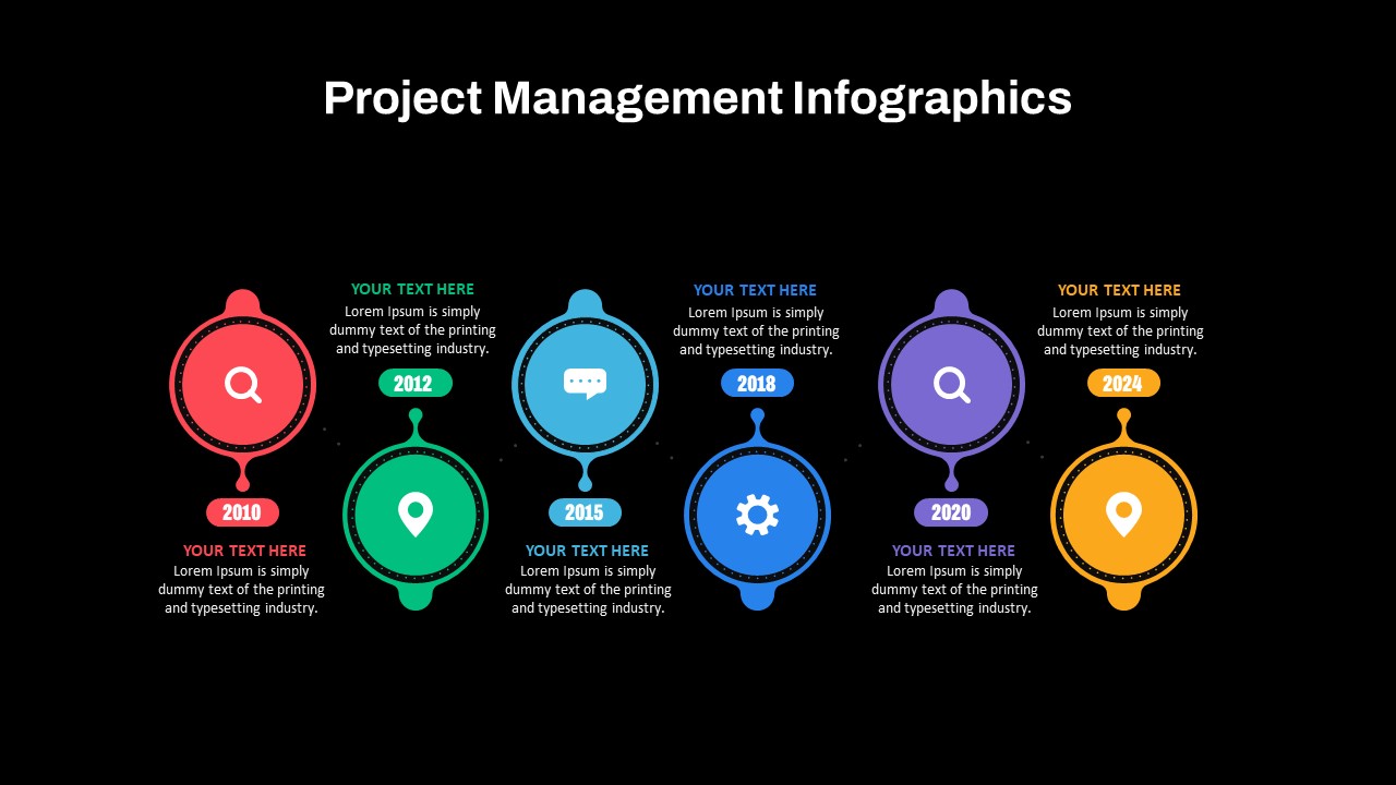 Dark Theme Project Management Presentation Slides