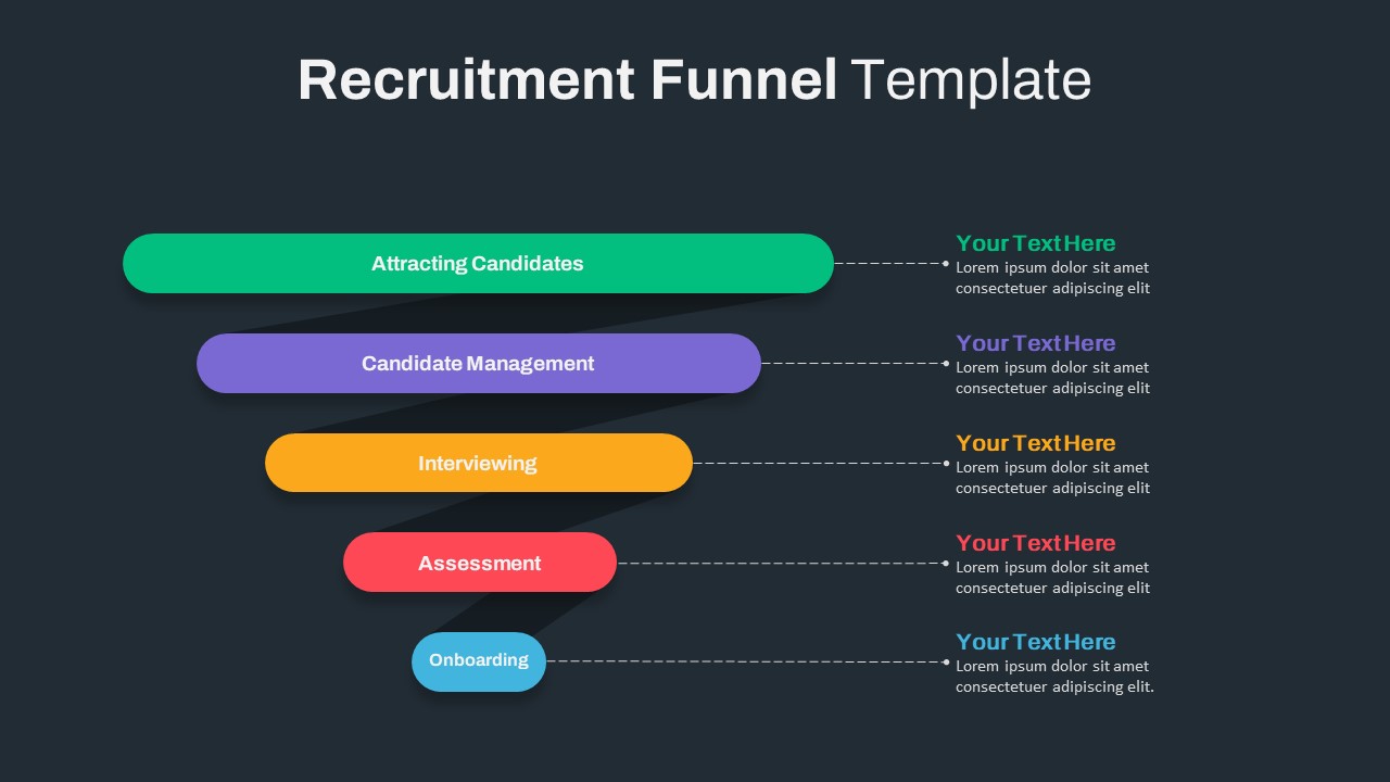 Dark Theme Recruitment Funnel Powerpoint Template
