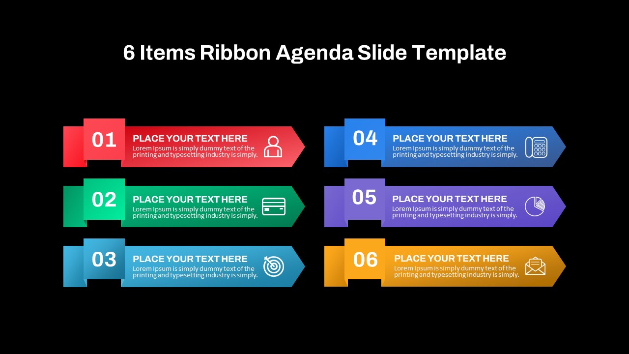 Dark Theme Simple Agenda Slide