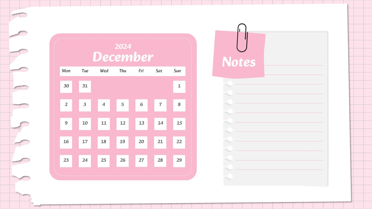 Monthly Calendar Slide Template 15