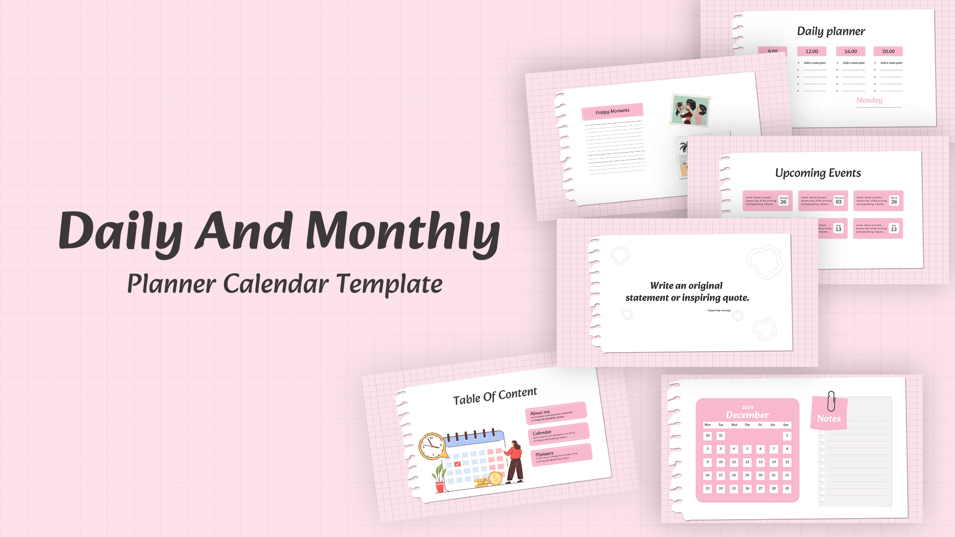 Monthly Calendar Slide Template Cover Image