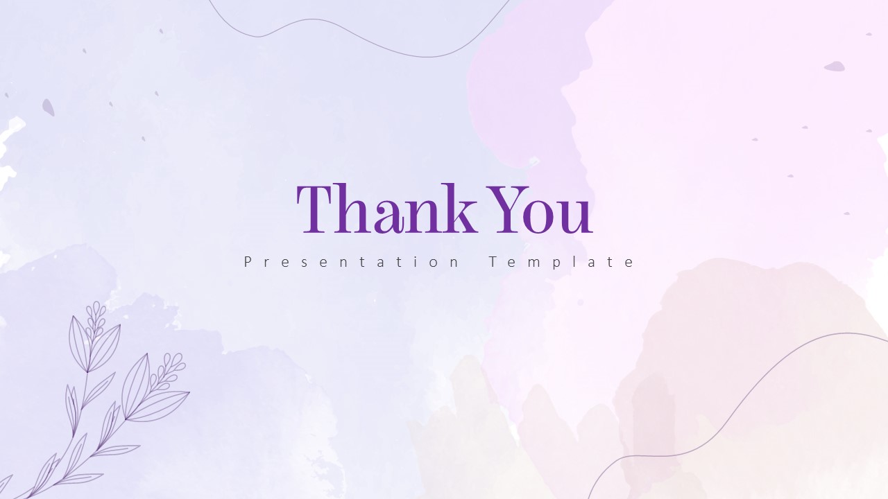 Watercolor Slide Thank You Template 21