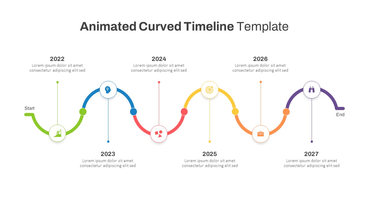 Curved Timeline Powerpoint Template