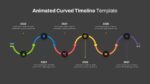 Dark Theme Curved Timeline Powerpoint Template