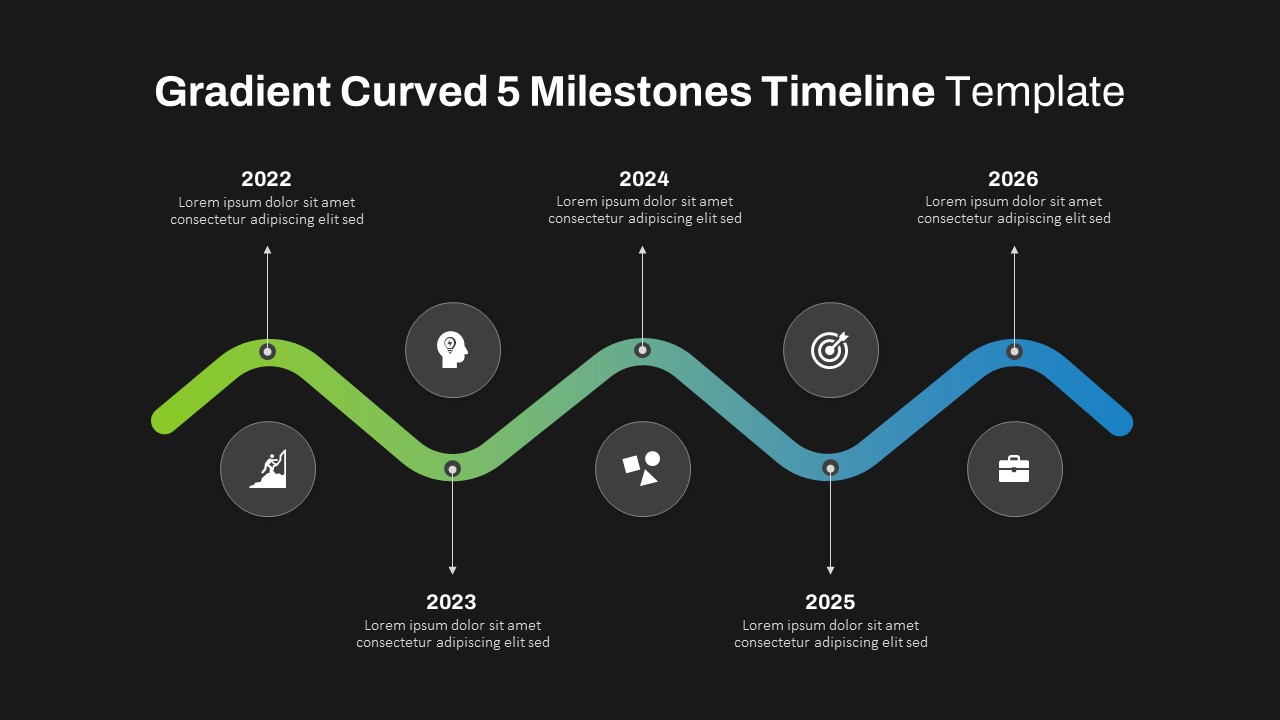 Dark Theme Milestone Template Ppt