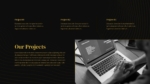 Black And Gold PowerPoint Our Projects Template