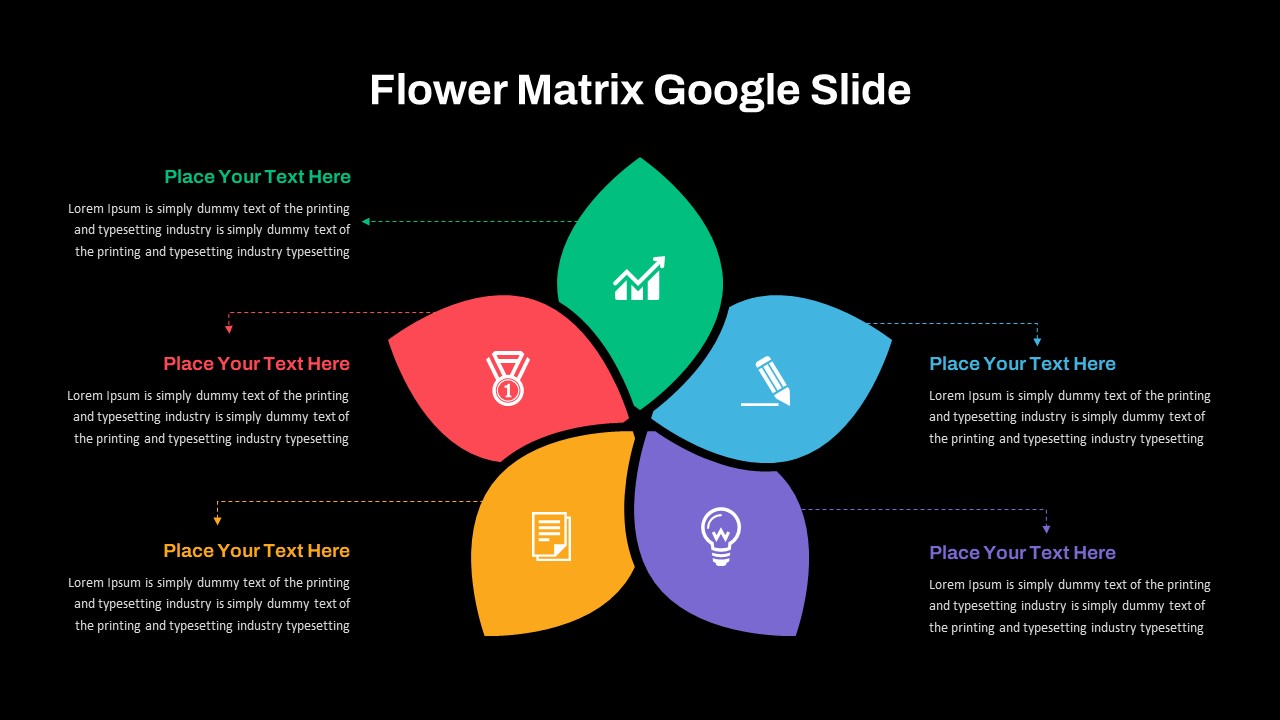 Flower Shape Matrix Template For Powerpoint