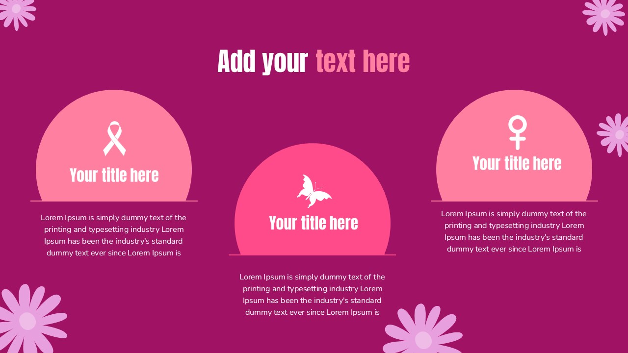 Pink Color Breast Cancer Awareness Presentation Template