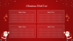 Red Color Christmas Wish List PowerPoint Template