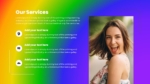 Free Rainbow Gradient Our Services PowerPoint Template