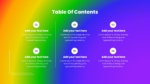 Free Rainbow Gradient Table Of Content PowerPoint Template