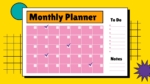 Monthly planner 90s Vibes Instagram Planner powerpoint and google slides