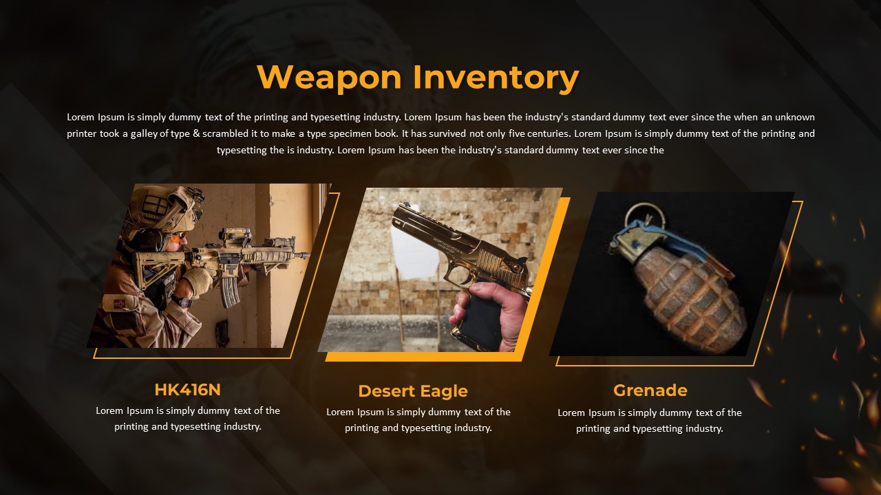 Weapon Inventory PowerPoint Template