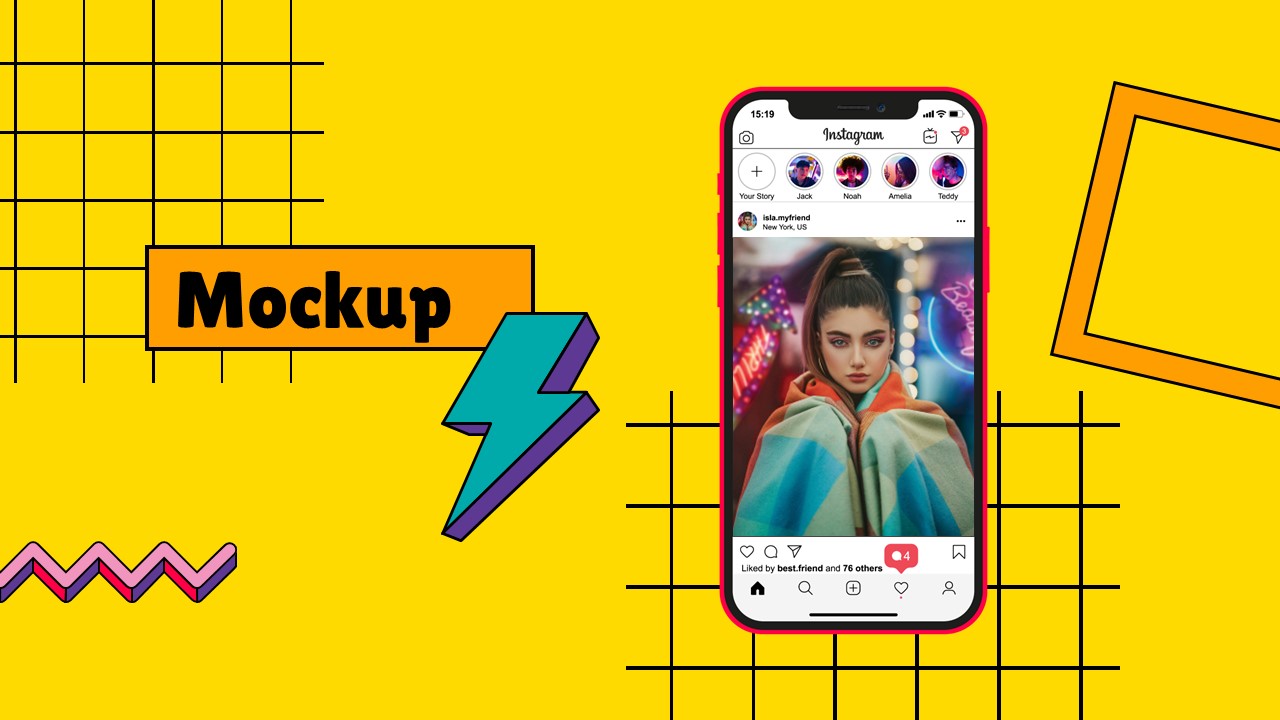 mockup 90s Vibes Instagram Planner ppt