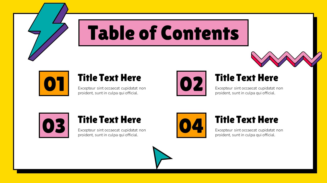 table of contents 90s Vibes Instagram Planner ppt
