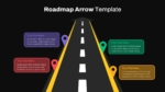 Arrow Roadmap Template PowerPoint Dark Theme Free Download