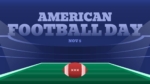 Free American Football Day November 5 Presentation PowerPoint Template Blue Background