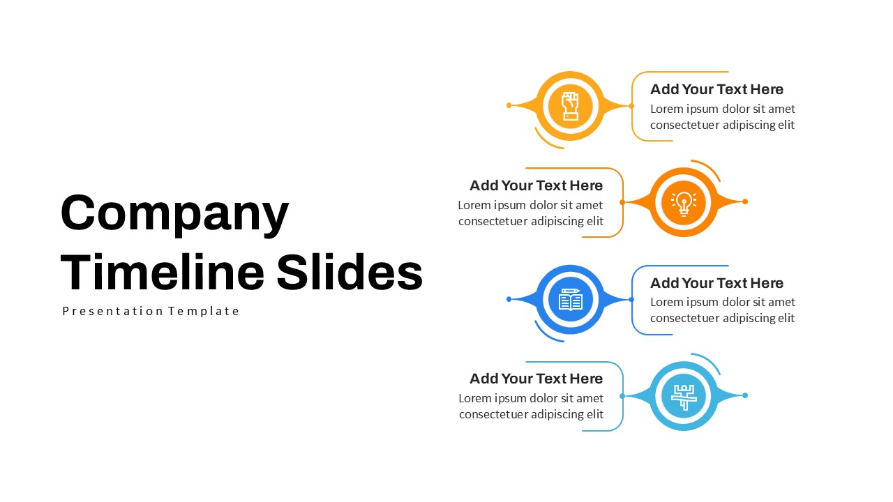 Company Timeline Slide Template For PPT and Google Slides
