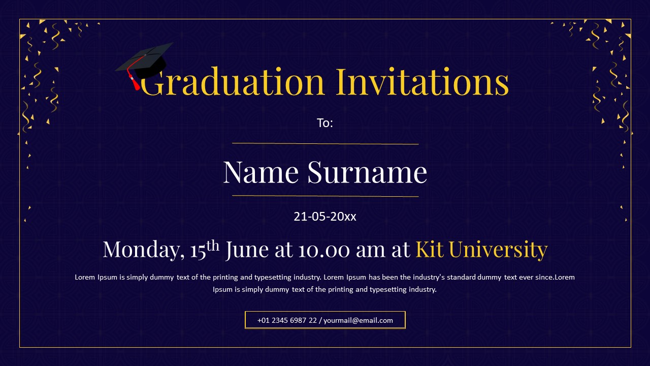 Free Graduation Invitation PowerPoint Slide SlideKit Free Graduation Invitation PowerPoint Slide SlideKit