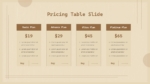 Free Minimalist Aesthetic Pricing Table PPT Template