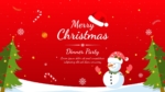 Red Theme Christmas Dinner Party Invitation PPT Template and Google Slides Free Download