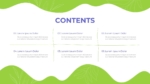 Table Of Contents Slides Template White and Green Color Theme