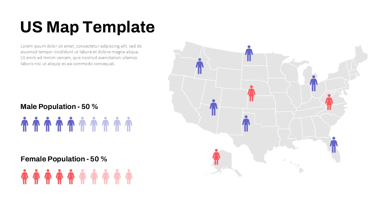 USA Map Template for PowerPoint & Google Slides - SlideKit