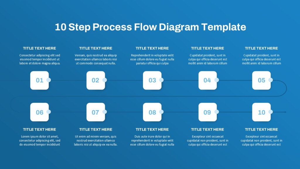 10 Step Process Flow Diagram PPT Slide Template