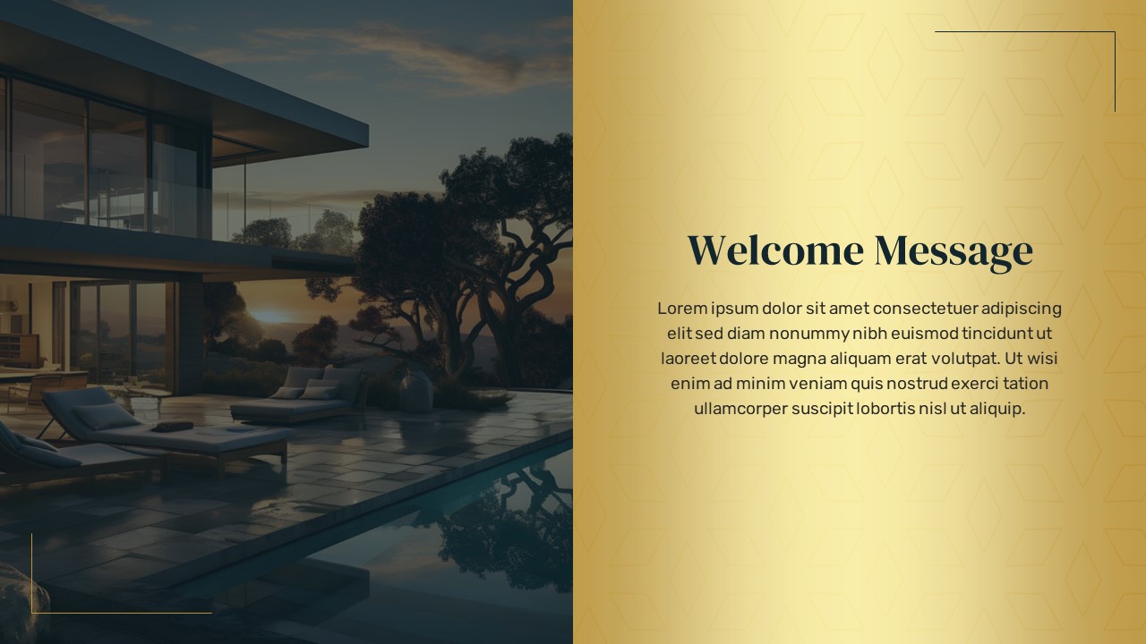 Elegant Gold Accents Luxury PowerPoint Presentation Templates