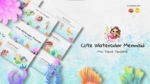 Free Cute Watercolor Mermaid Theme Slides Templates For PowerPoint