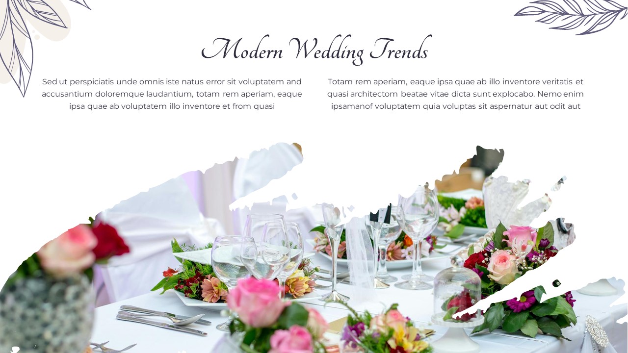 Modern Wedding Trends PPT Template For Free