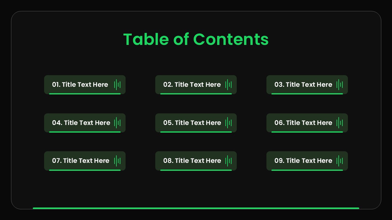 Table of Contents Spotify PowerPoint Template for Google slides