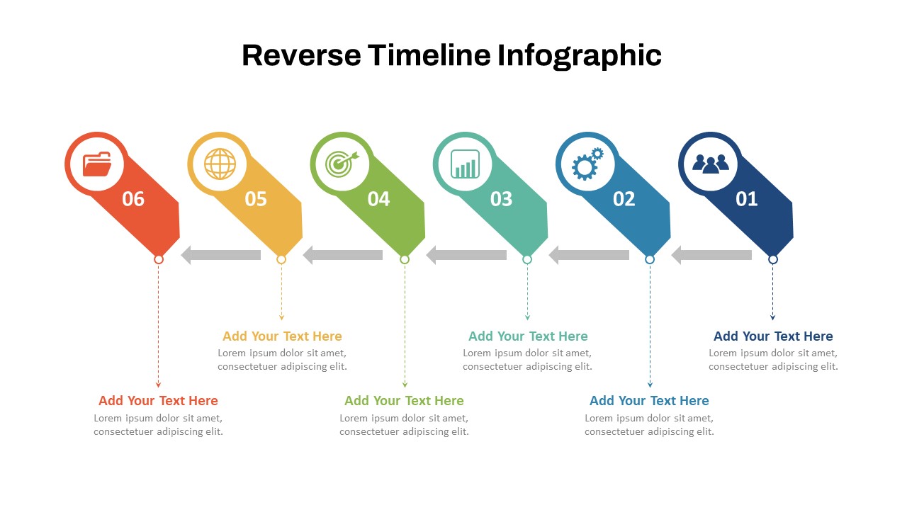 6 to 1 Reverse Timeline Template PowerPoint & Google Slides