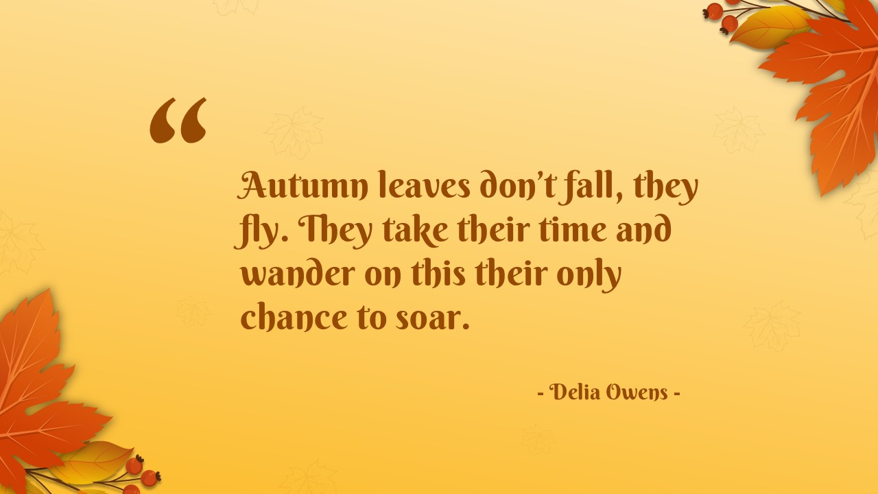 Free Autumn Quotes Presentation Template