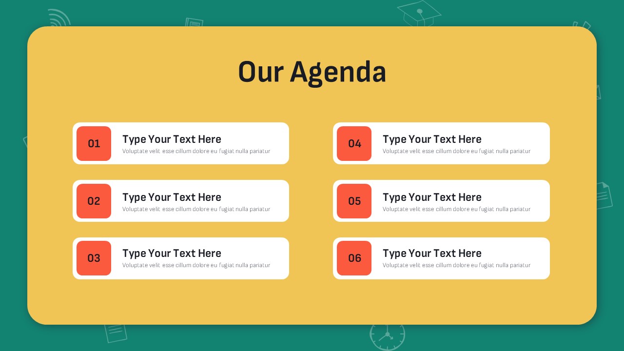 Free Education Agenda Presentation Template