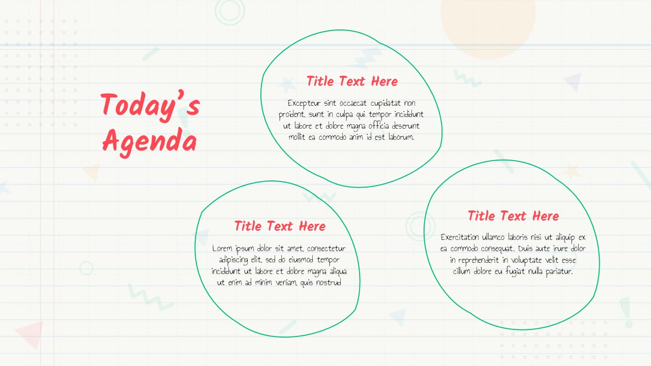 Free Hand Drawn Style Agenda Slide