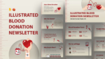 Free Illustrated Blood Donation PPT and Google Slides Newsletter Templates