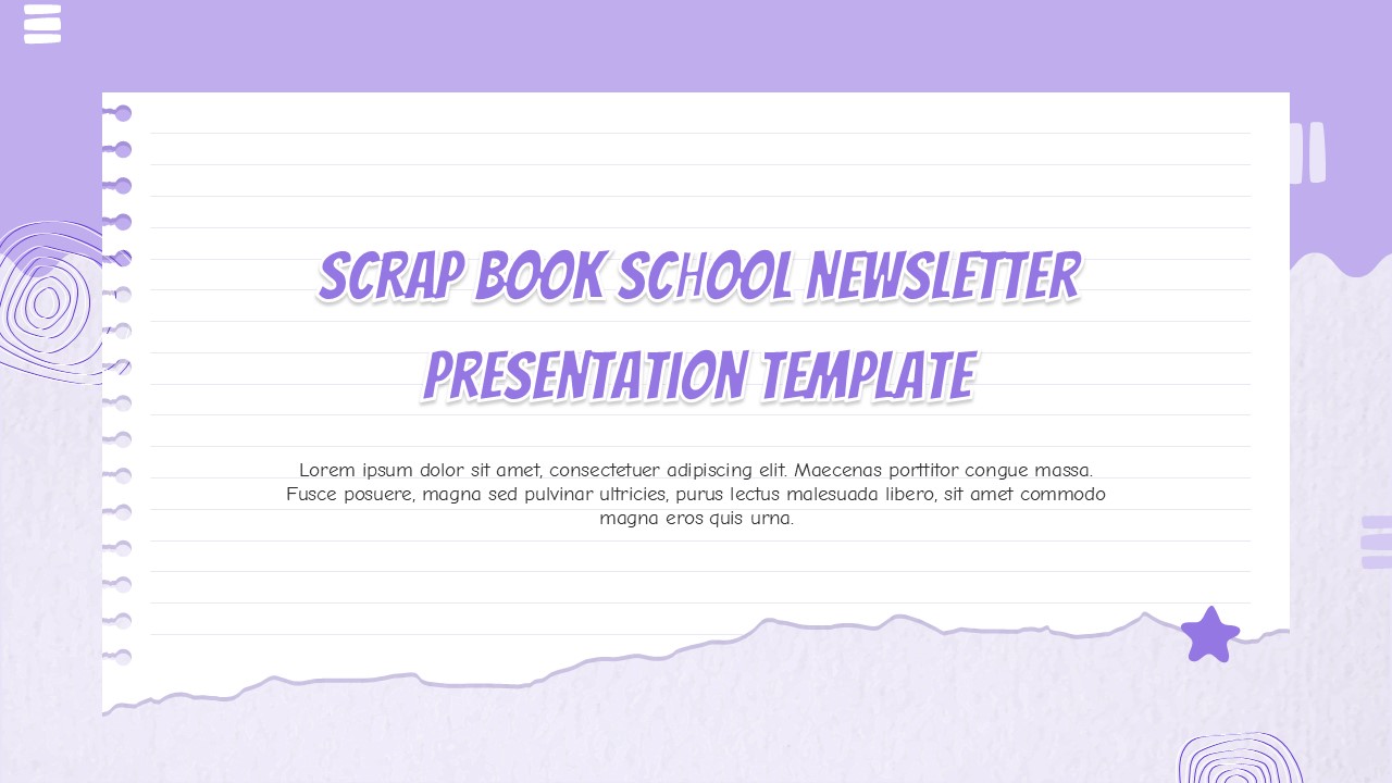 Free Scrap Book School Newsletter Presentation Template