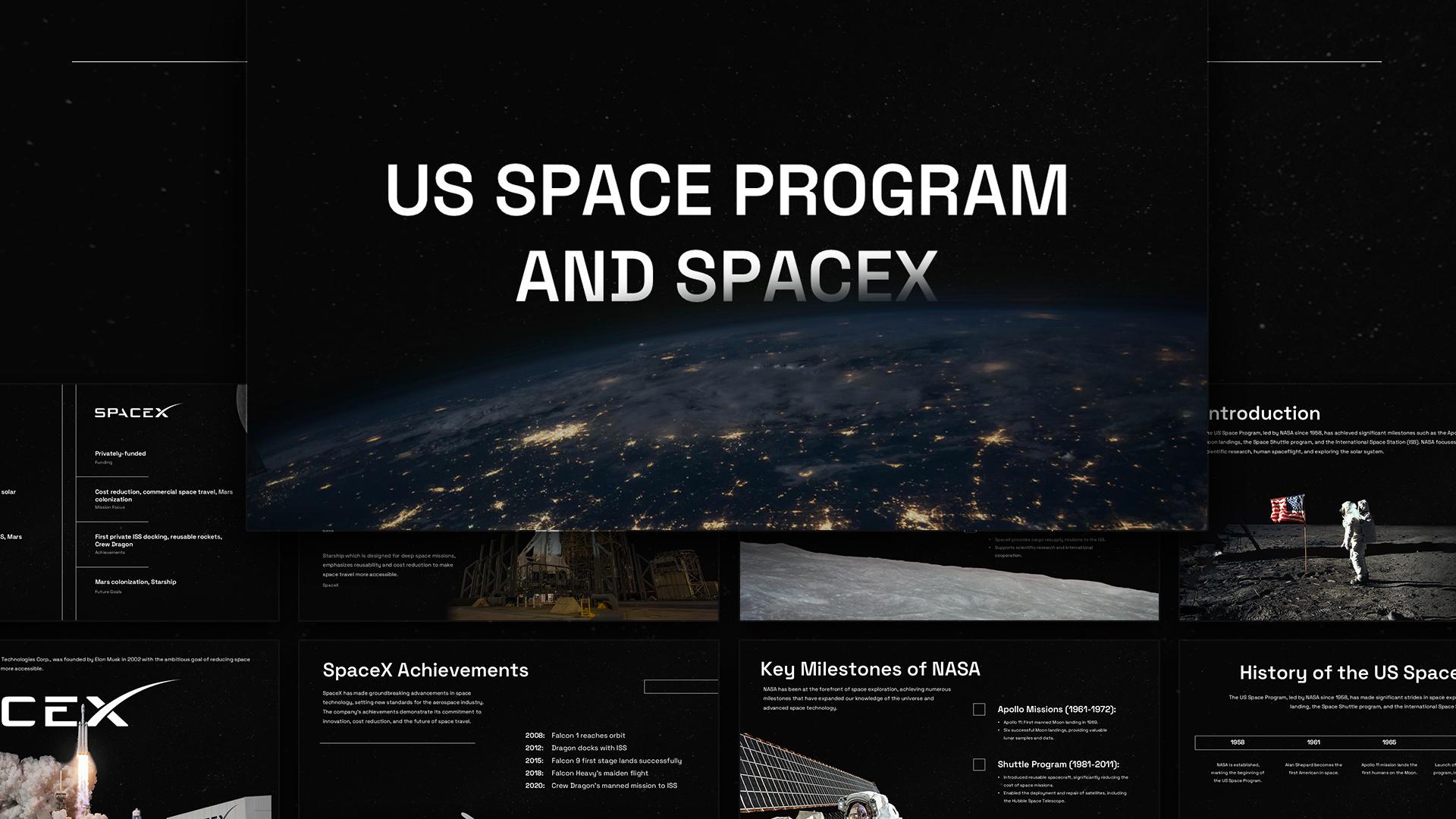 Free US Space Program and SpaceX Presentation Templates Featured Image