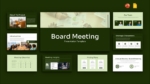 Olive Green Theme Board Meeting Presentation Templates for PowerPoint and Google Slides Featured Image