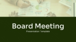 Olive Green Theme Board Meeting Presentation Templates 