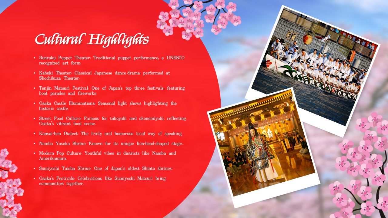 Free Osaka Cultural Highlights Presentation Template