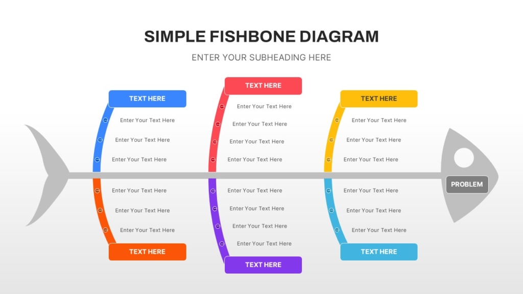 Simple Fishbone Diagram Template for PowerPoint and Google Slides