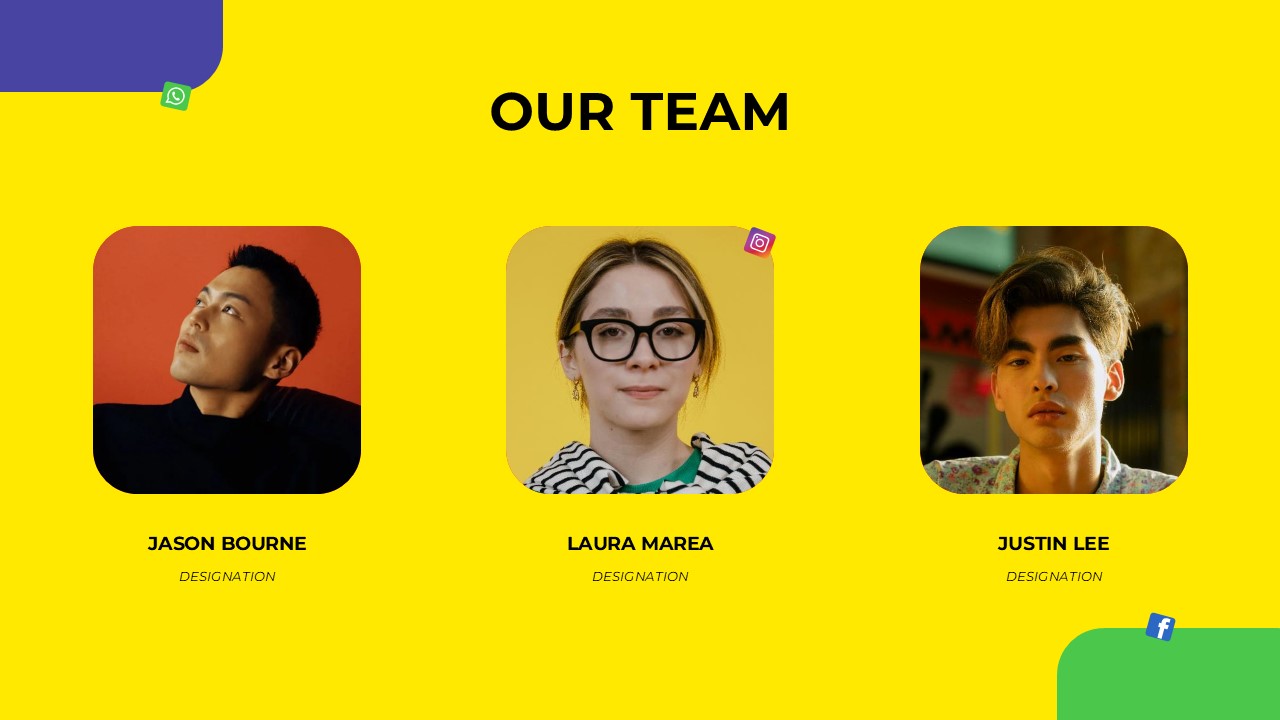 Social Media Our Team PowerPoint Template