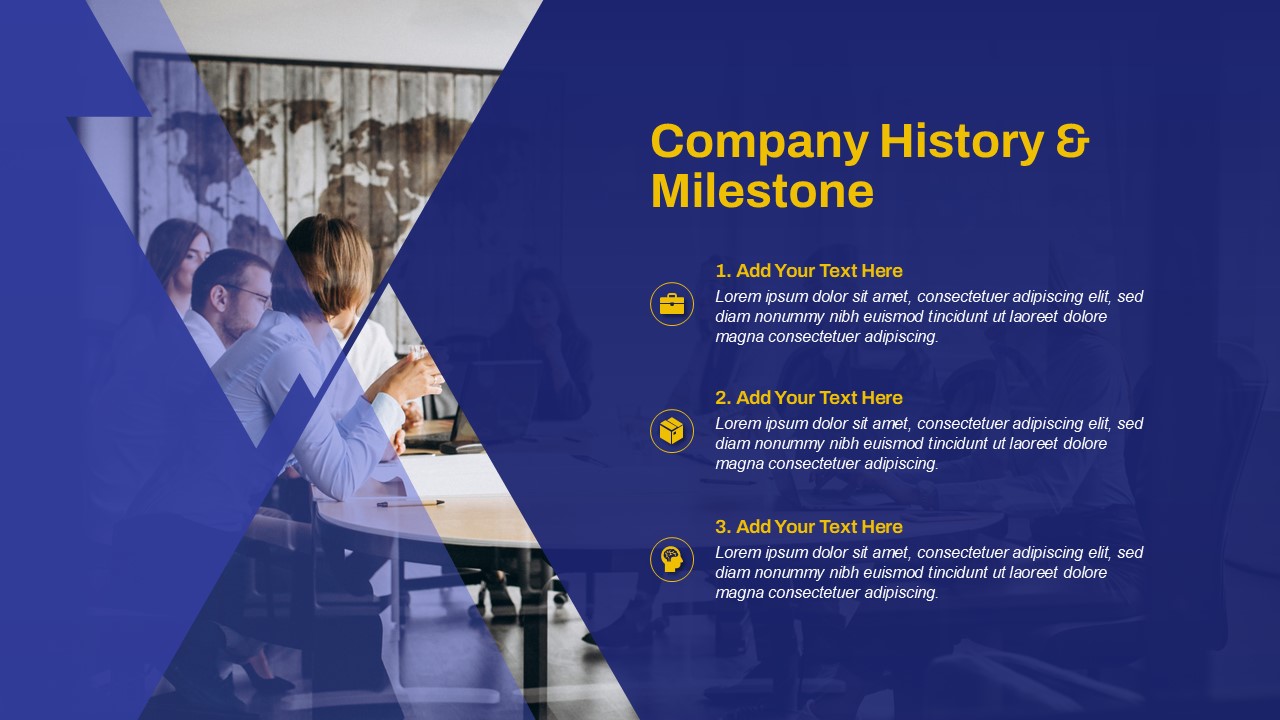 Company History and Milestone PowerPoint Slide Template